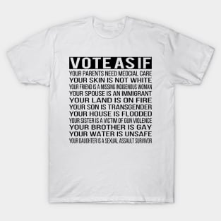 Vote As If Your skin is not white T-Shirt